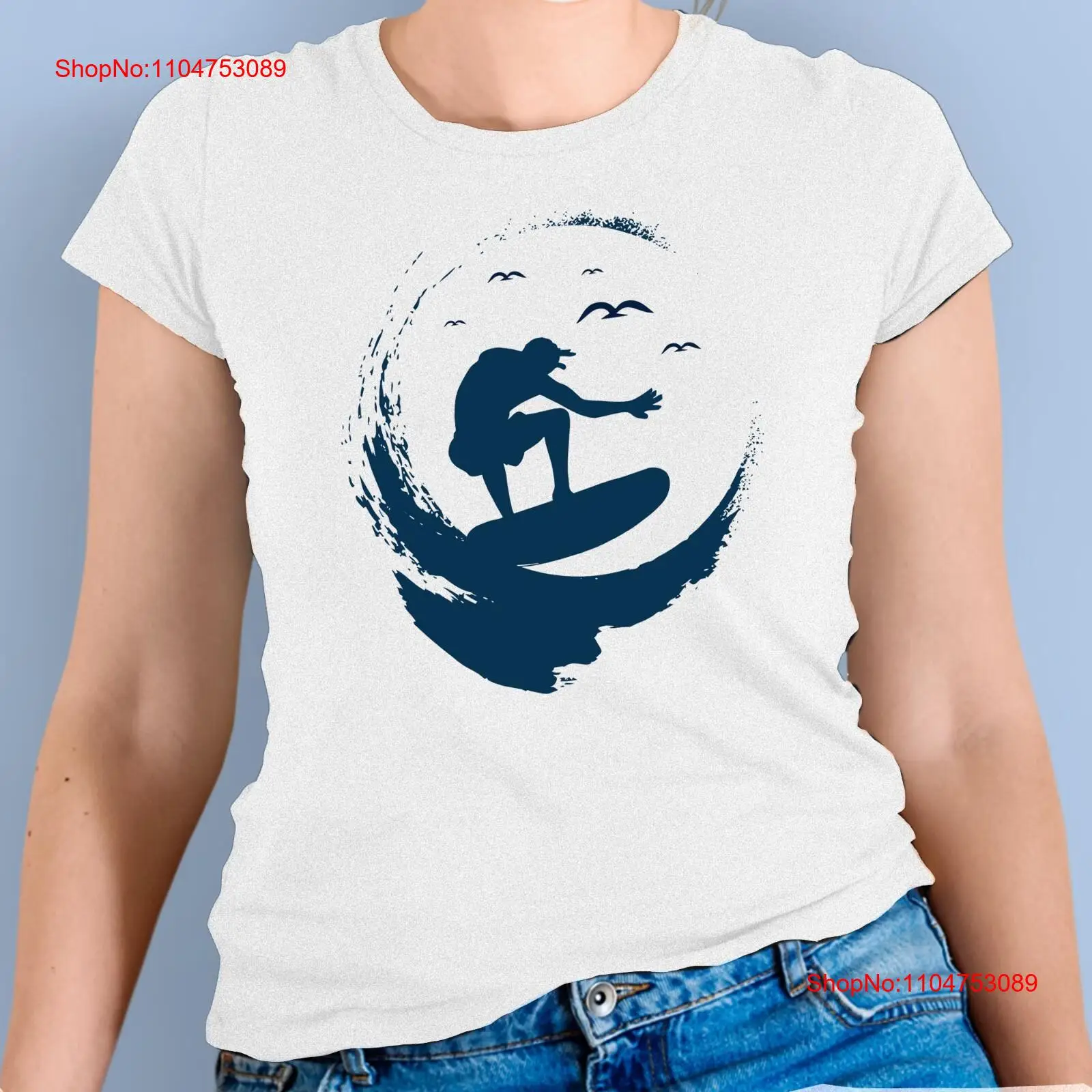 Women'S Fashion Graphic Tees - Tubular Waves Surfing Womens T Shirt