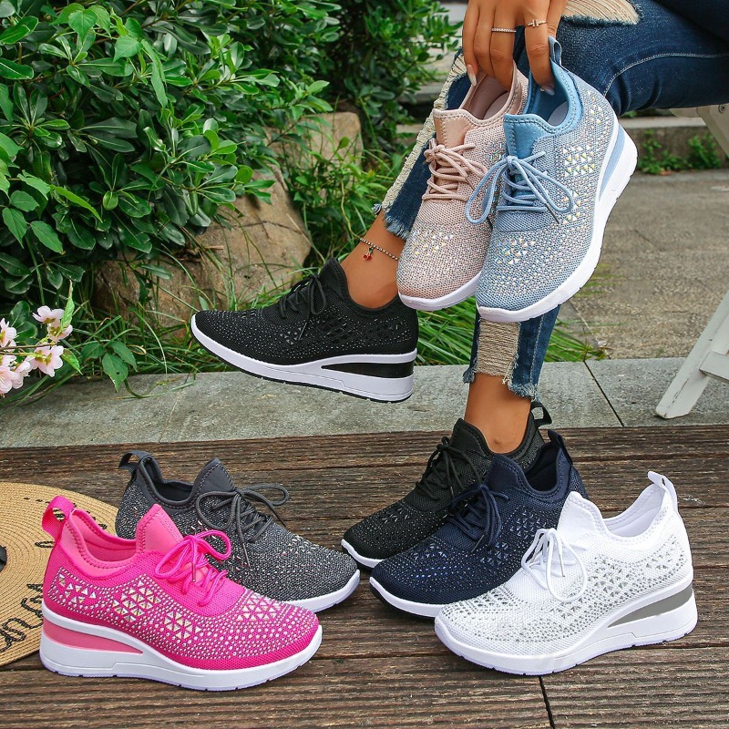 Women'S Fashion Gym Shoes - Women Sneakers 2026 Mesh Breathable Shiny