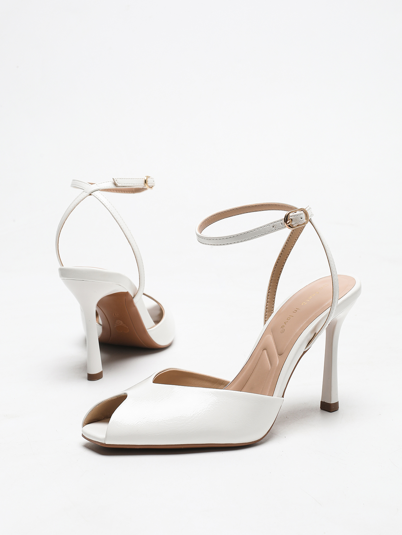 Chic Square-Toe Leather Peep-T - Women'S Fashion Footwear recensione e prezzo