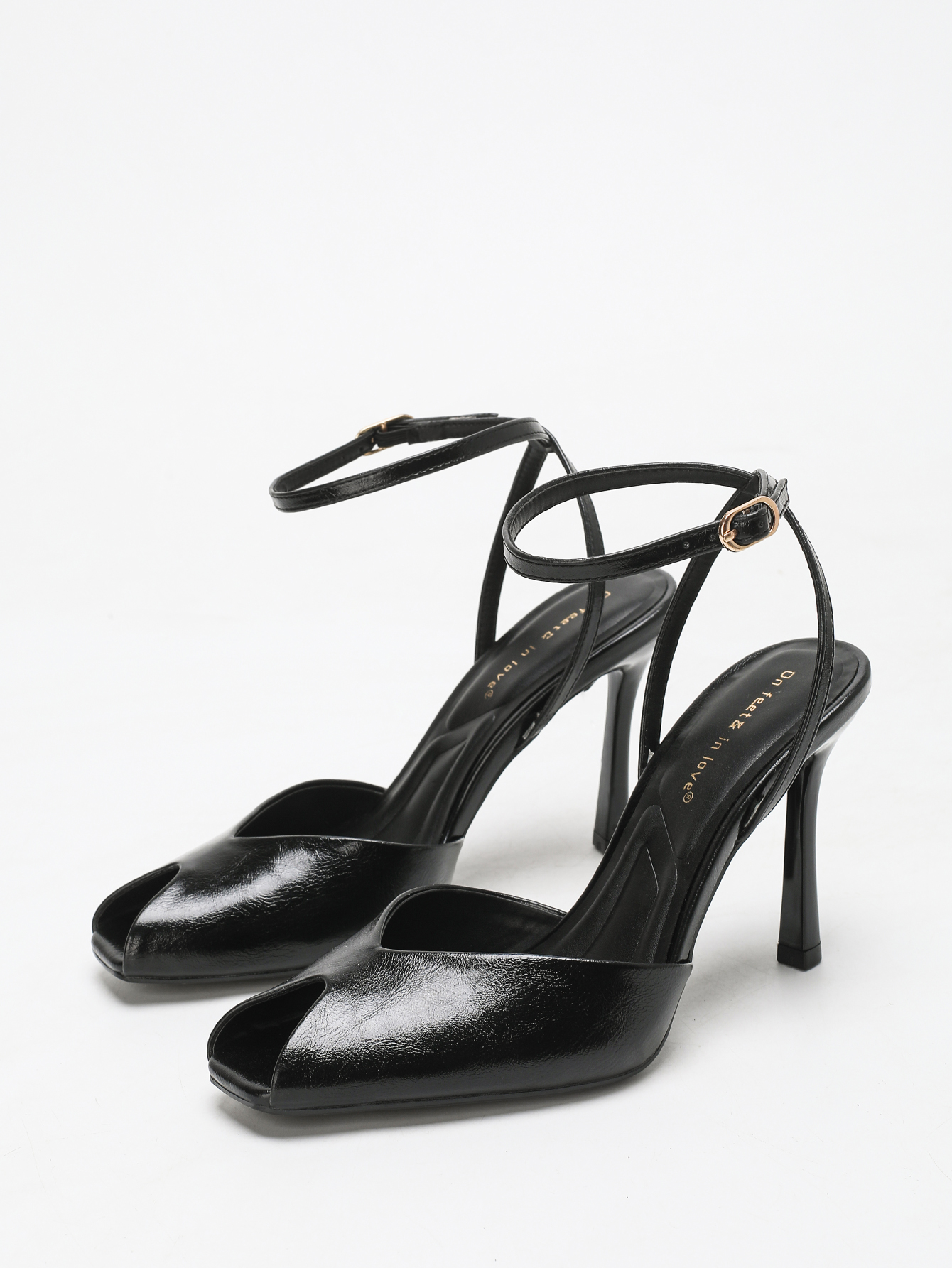 Chic Square-Toe Leather Peep-T - Women'S Fashion Footwear recensione e prezzo