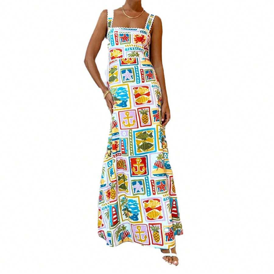 Womens Printed Spaghetti Strap - Maxi Dress Boho recensione e prezzo