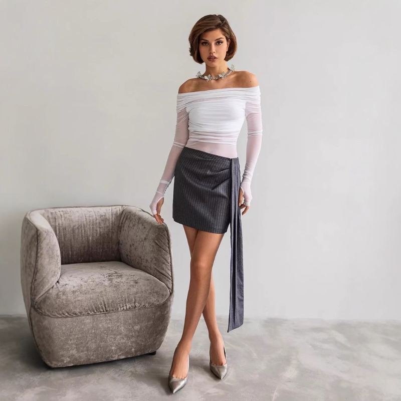 Women  Mesh Off Shoulder Top S - Women'S Fashion Tops recensione e prezzo