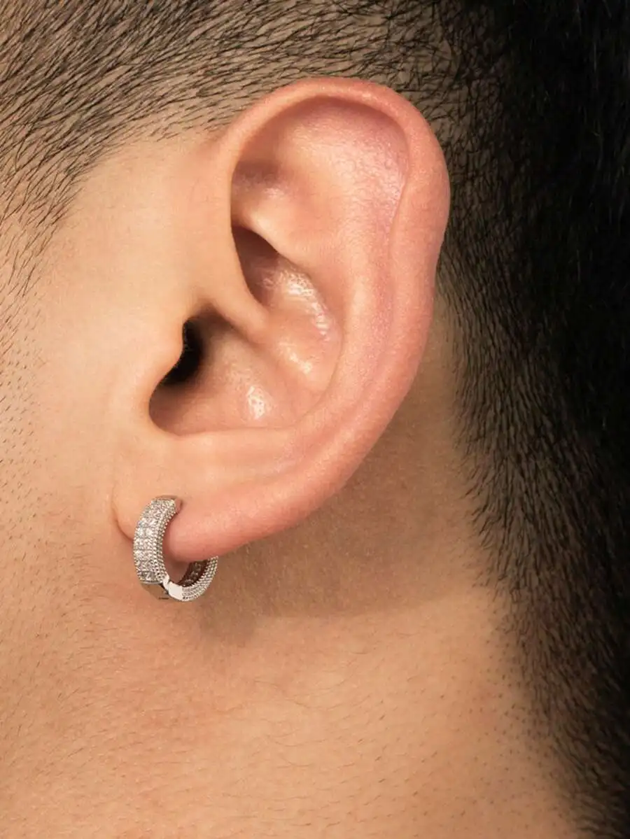 Cubic Zirconia Studded Hoop Ea - Women'S Fashion Earrings recensione e prezzo