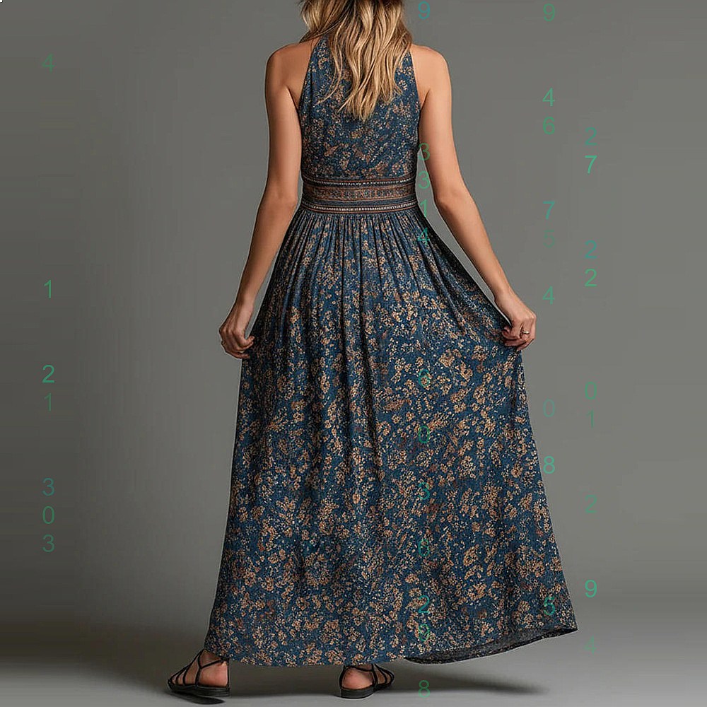 Bohemian Print V Neck Split Dr - Maxi Dress Boho recensione e prezzo