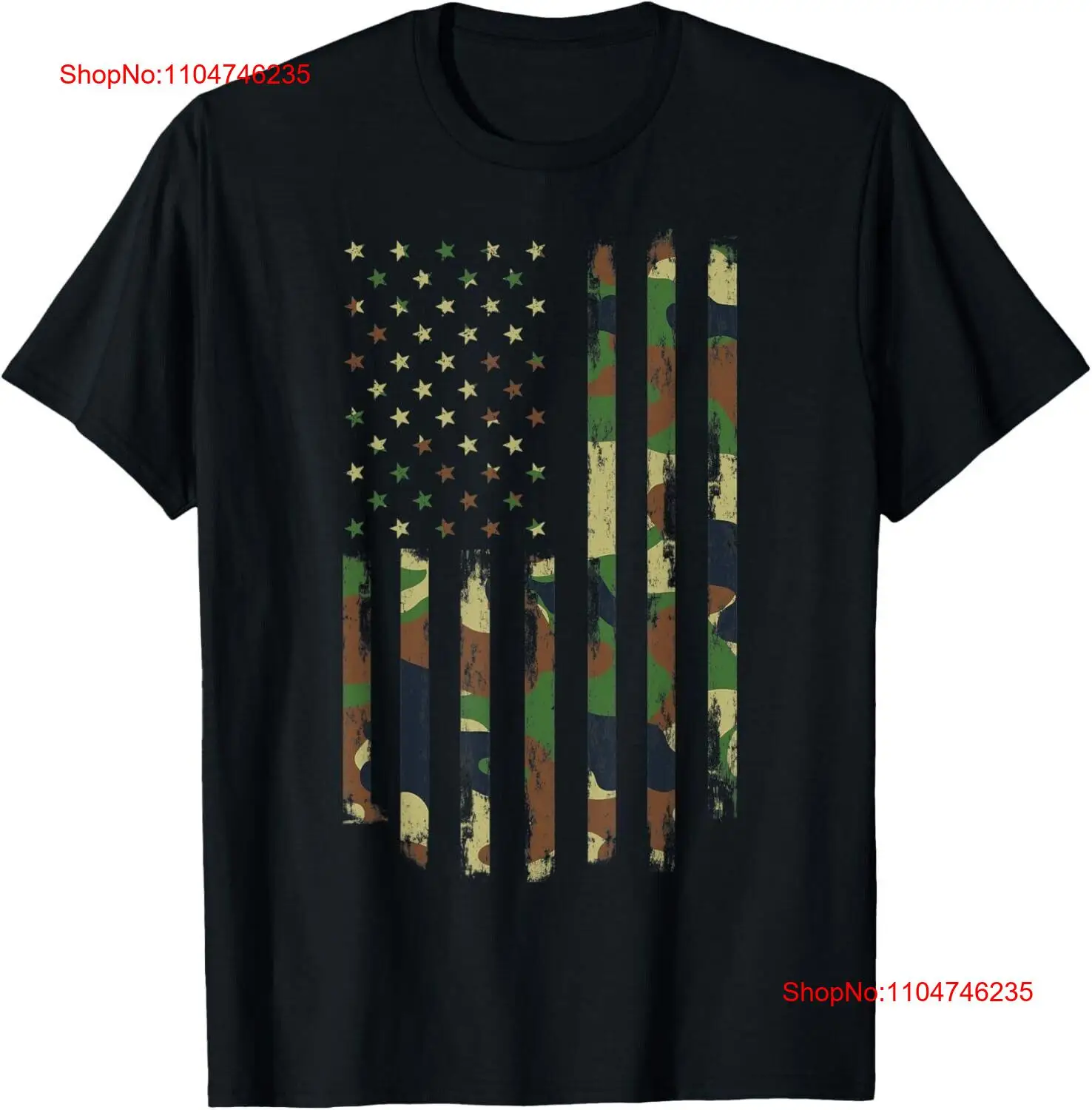 Camo American Flag USA Camoufl - Women'S Fashion Graphic Tees recensione e prezzo