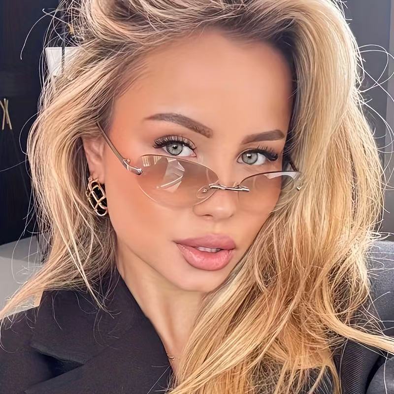 Rimless Oval Sunglasses Women  - Women'S Fashion Eyewear recensione e prezzo
