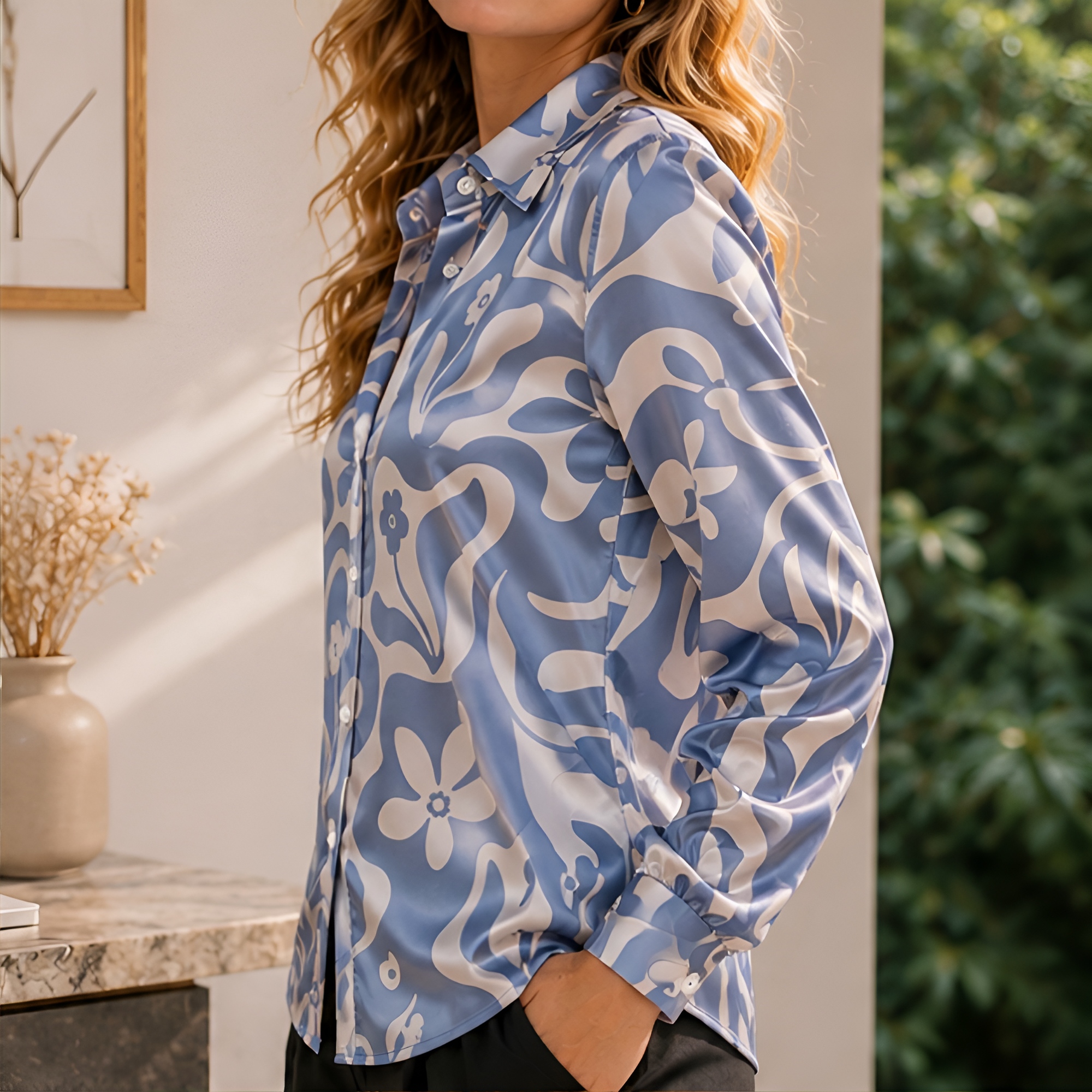 Women Green Satin Blouse White - Women'S Fashion Tops recensione e prezzo