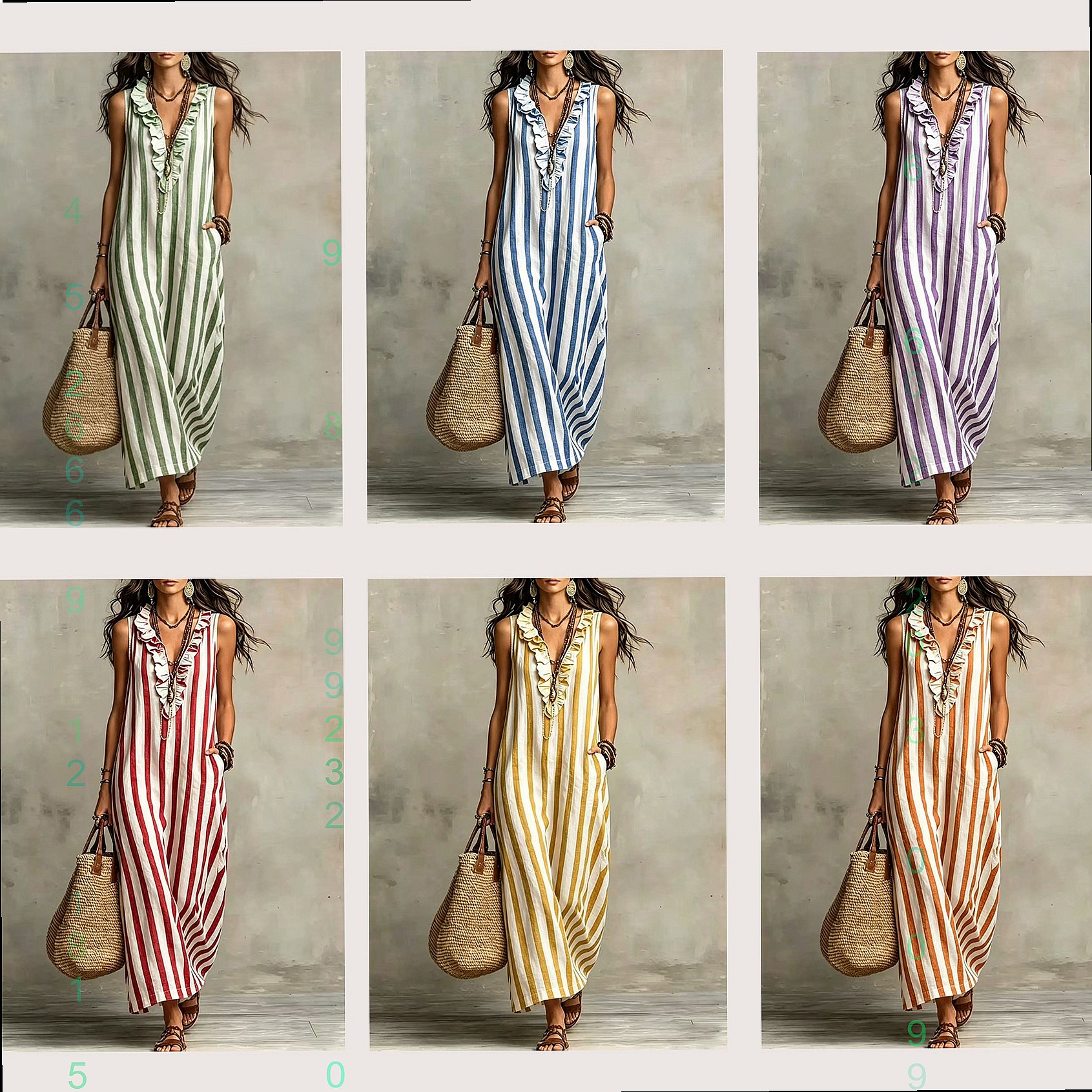 Boho Striped V Neck Pocket Sle - Maxi Dress Boho recensione e prezzo