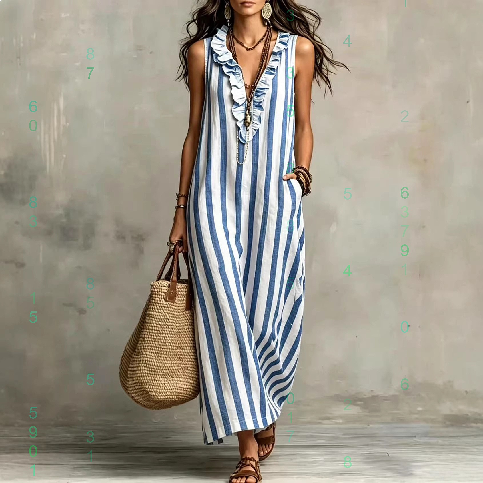 Boho Striped V Neck Pocket Sle - Maxi Dress Boho recensione e prezzo