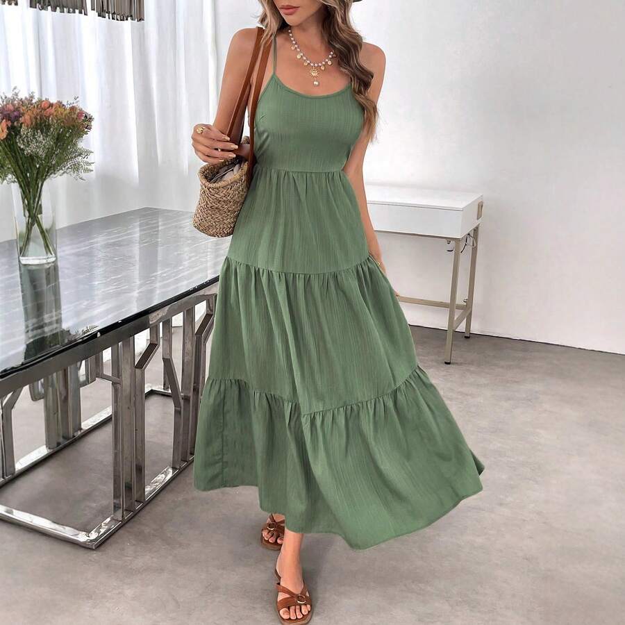 Light Blue Tiered Maxi Dress W - Maxi Dress Boho recensione e prezzo