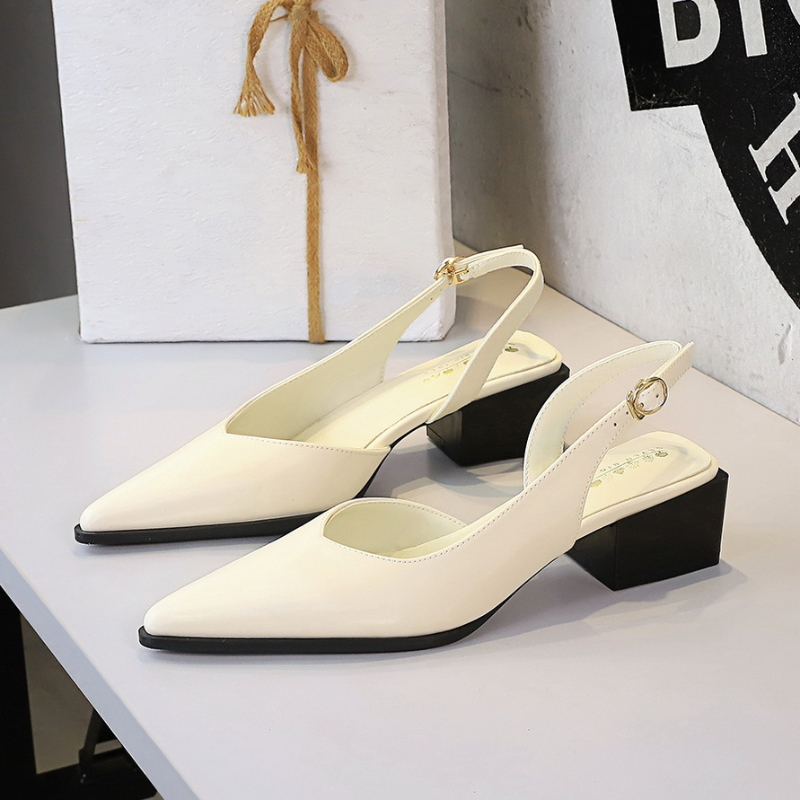 Pointed Toe Back Tripod Strap  - Women Fashion Simple recensione e prezzo