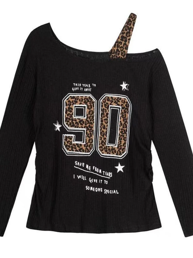 Y2K Patchwork Leopard Print T- - Women'S Fashion Tops recensione e prezzo