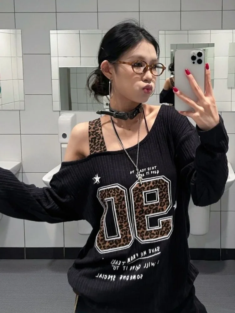 Y2K Patchwork Leopard Print T- - Women'S Fashion Tops recensione e prezzo