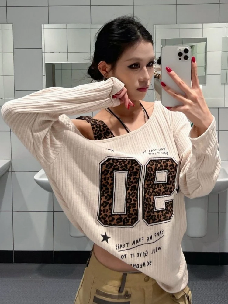 Y2K Patchwork Leopard Print T- - Women'S Fashion Tops recensione e prezzo