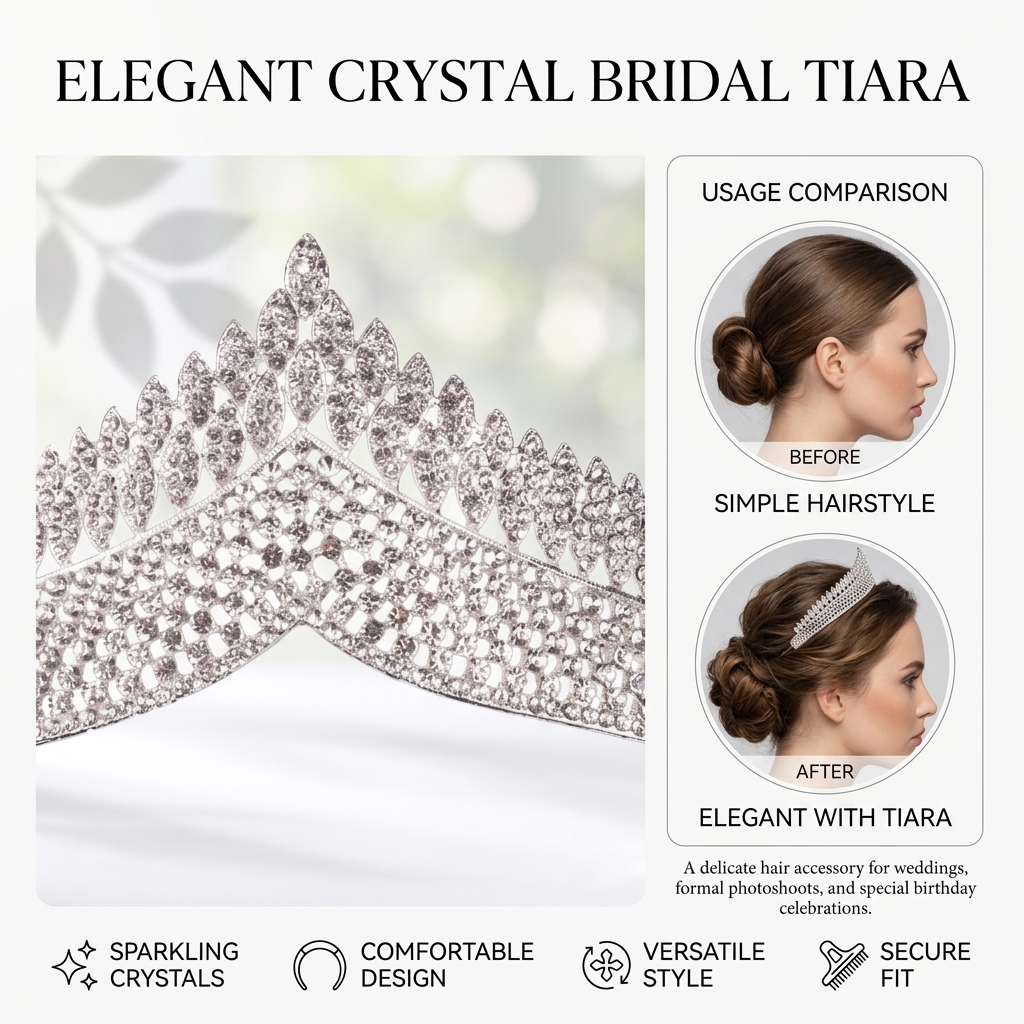Crystal Tiara-Bridal Hairpiece - Women Fashion Designers recensione e prezzo