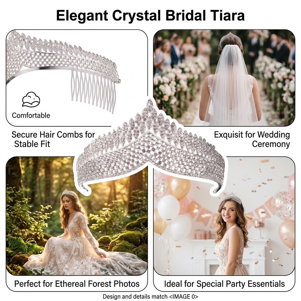 Crystal Tiara-Bridal Hairpiece - Women Fashion Designers recensione e prezzo