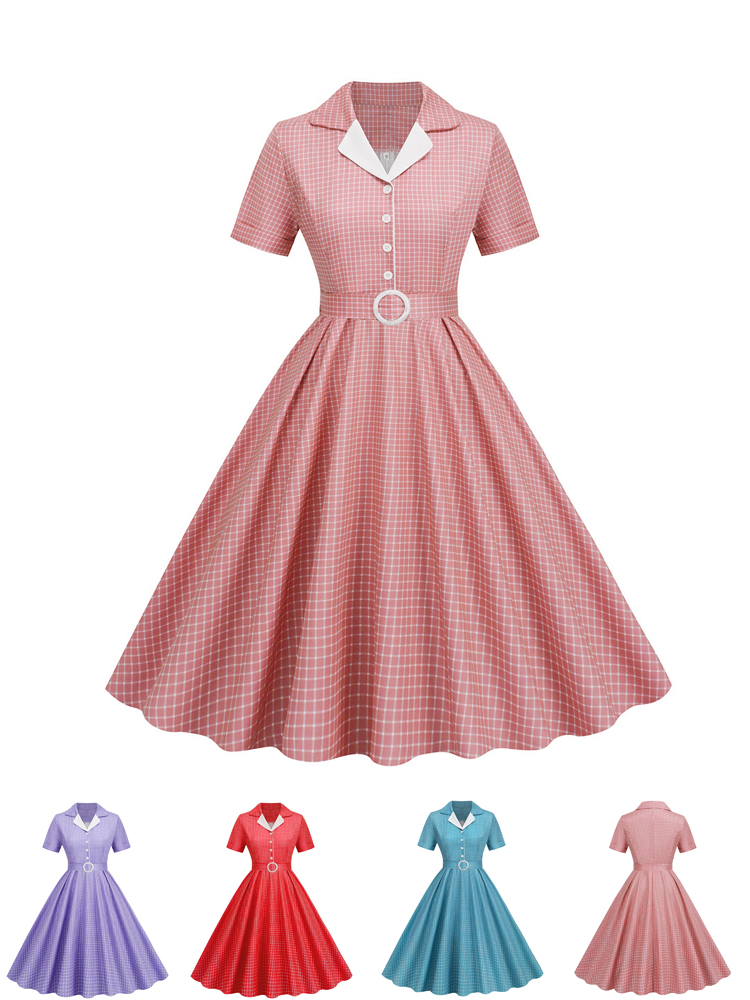 Plaid Vintage Office Lady Summ - Women'S Fashion From The 60S recensione e prezzo