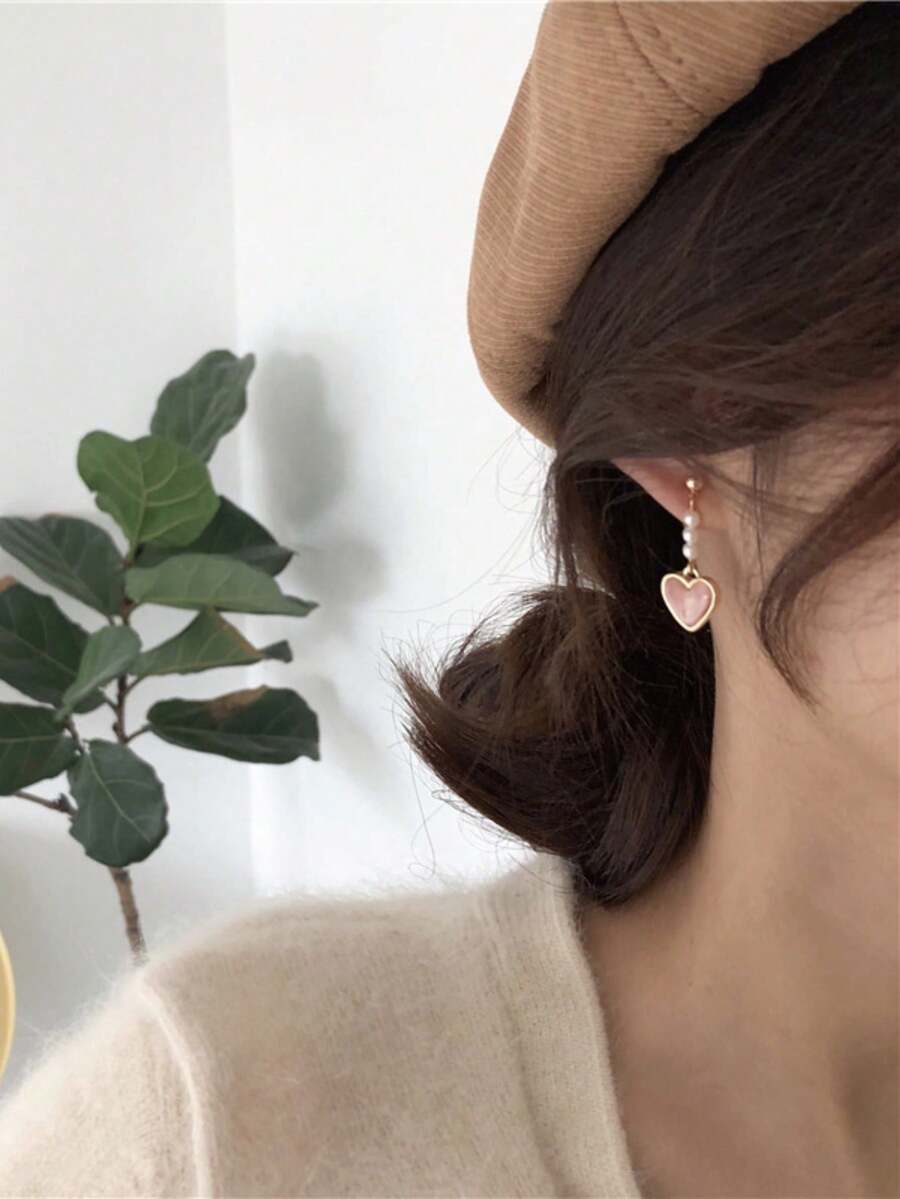 1 Pair Metal Heart & Pearl Dan - Women'S Fashion Earrings recensione e prezzo
