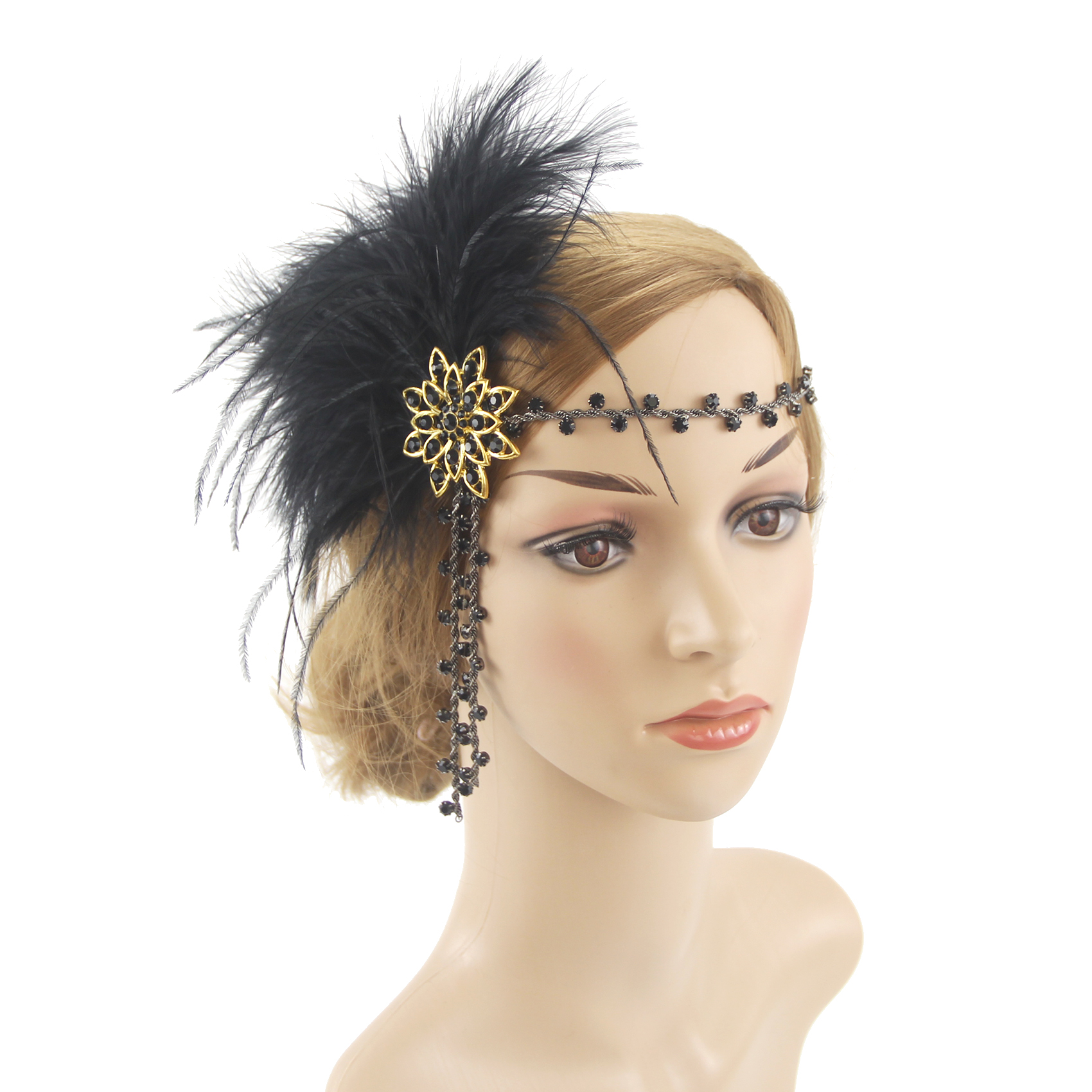 Peacock Feather Elastic Hair B - Women'S Fashion Of The 1920S recensione e prezzo