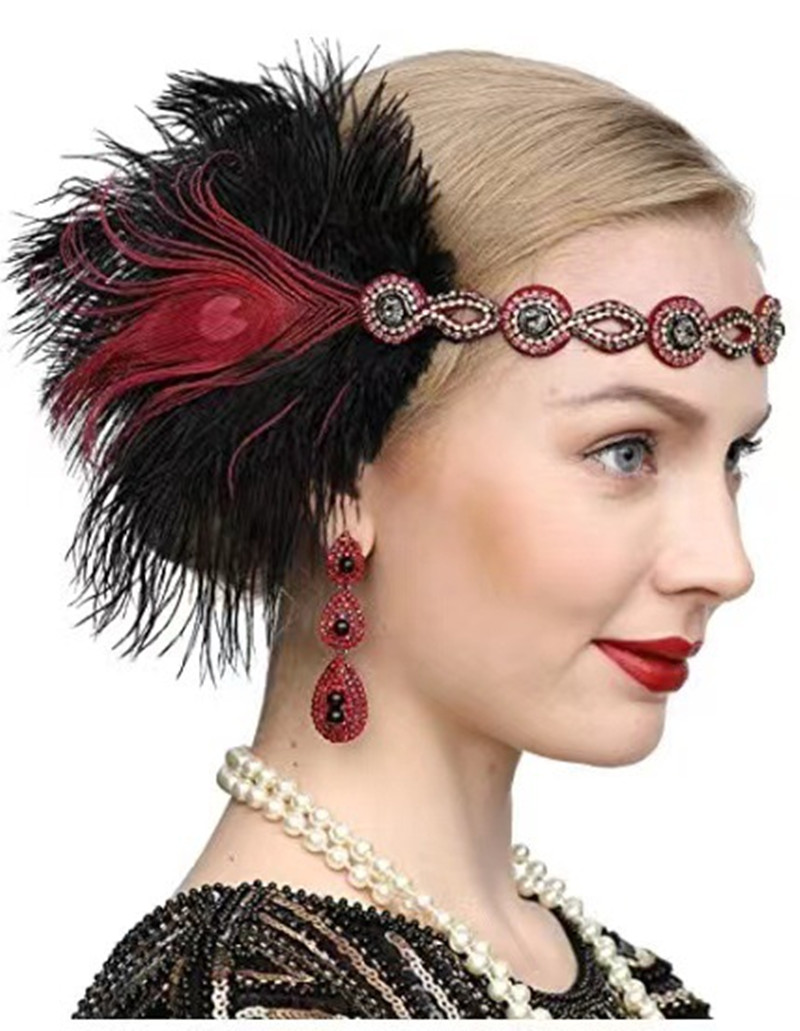 Peacock Feather Elastic Hair B - Women'S Fashion Of The 1920S recensione e prezzo