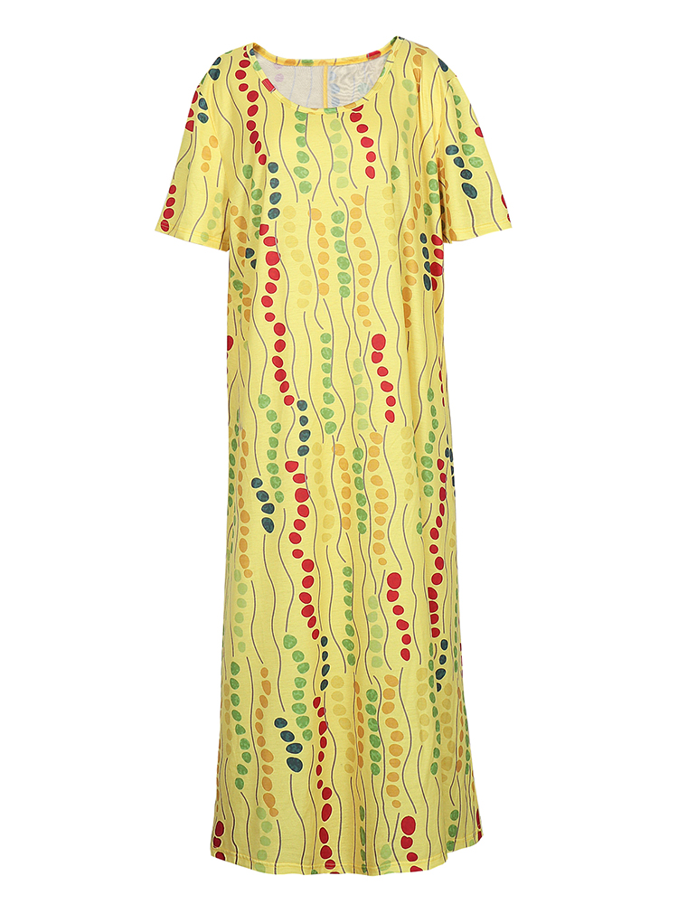 Plus Size Yellow Printed Midi  - Maxi Dress Boho recensione e prezzo