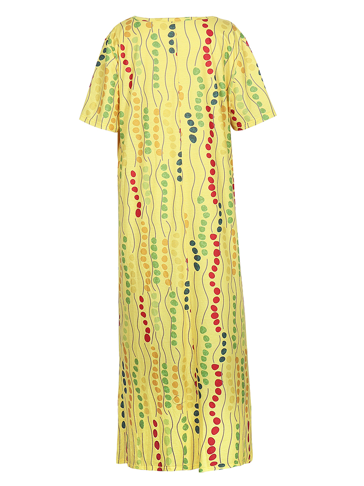 Plus Size Yellow Printed Midi  - Maxi Dress Boho recensione e prezzo