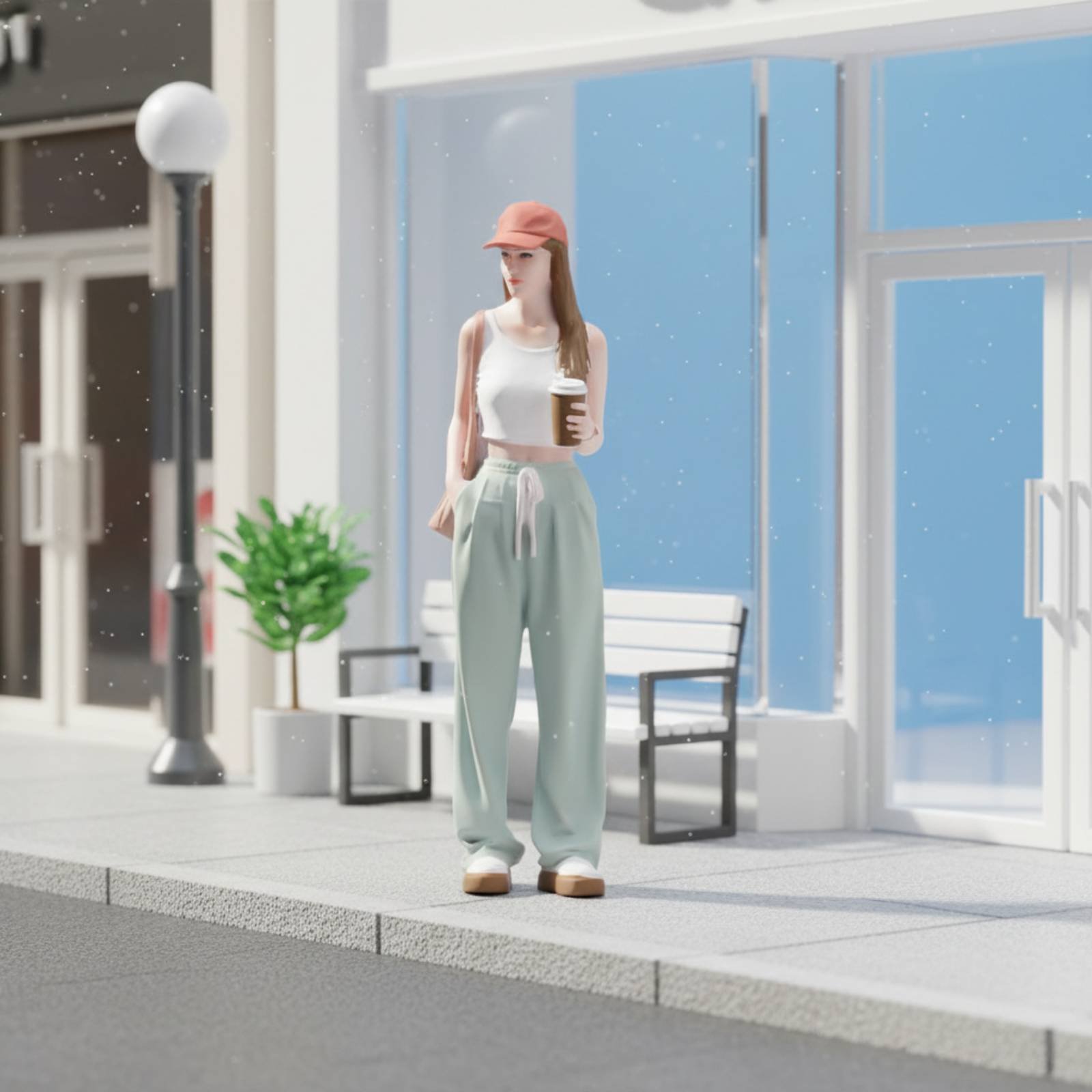 Girl Figure Holding Coffee Col - Women Fashion Pose recensione e prezzo