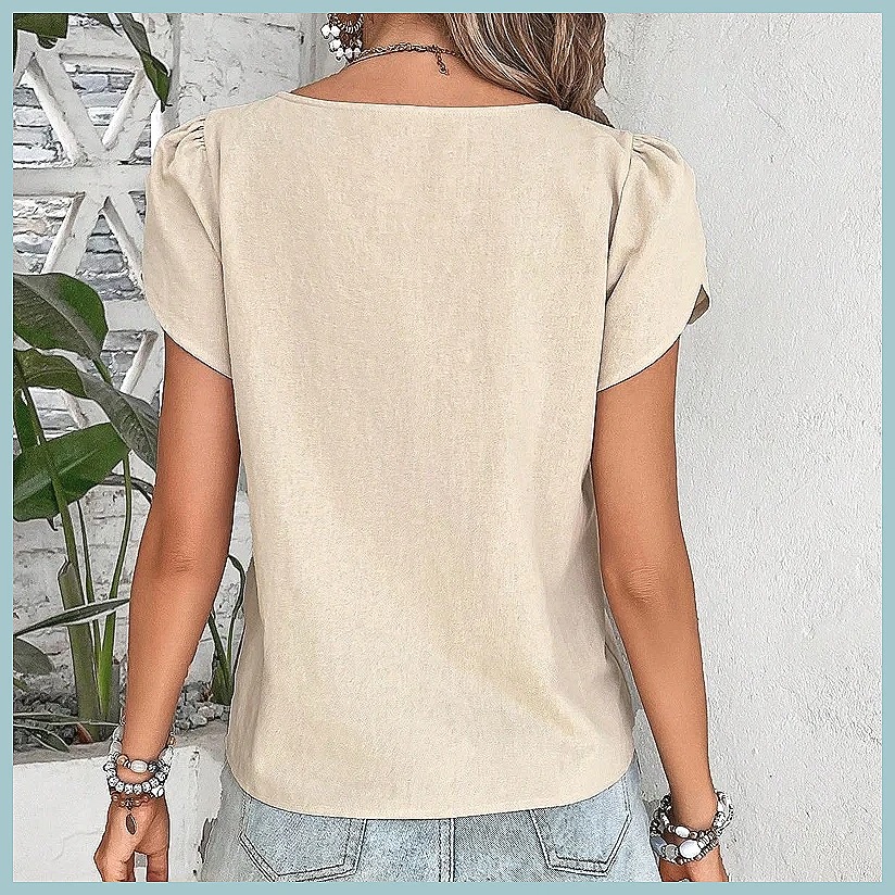 2024 Summer Vintage Solid Colo - Women'S Fashion Tops recensione e prezzo