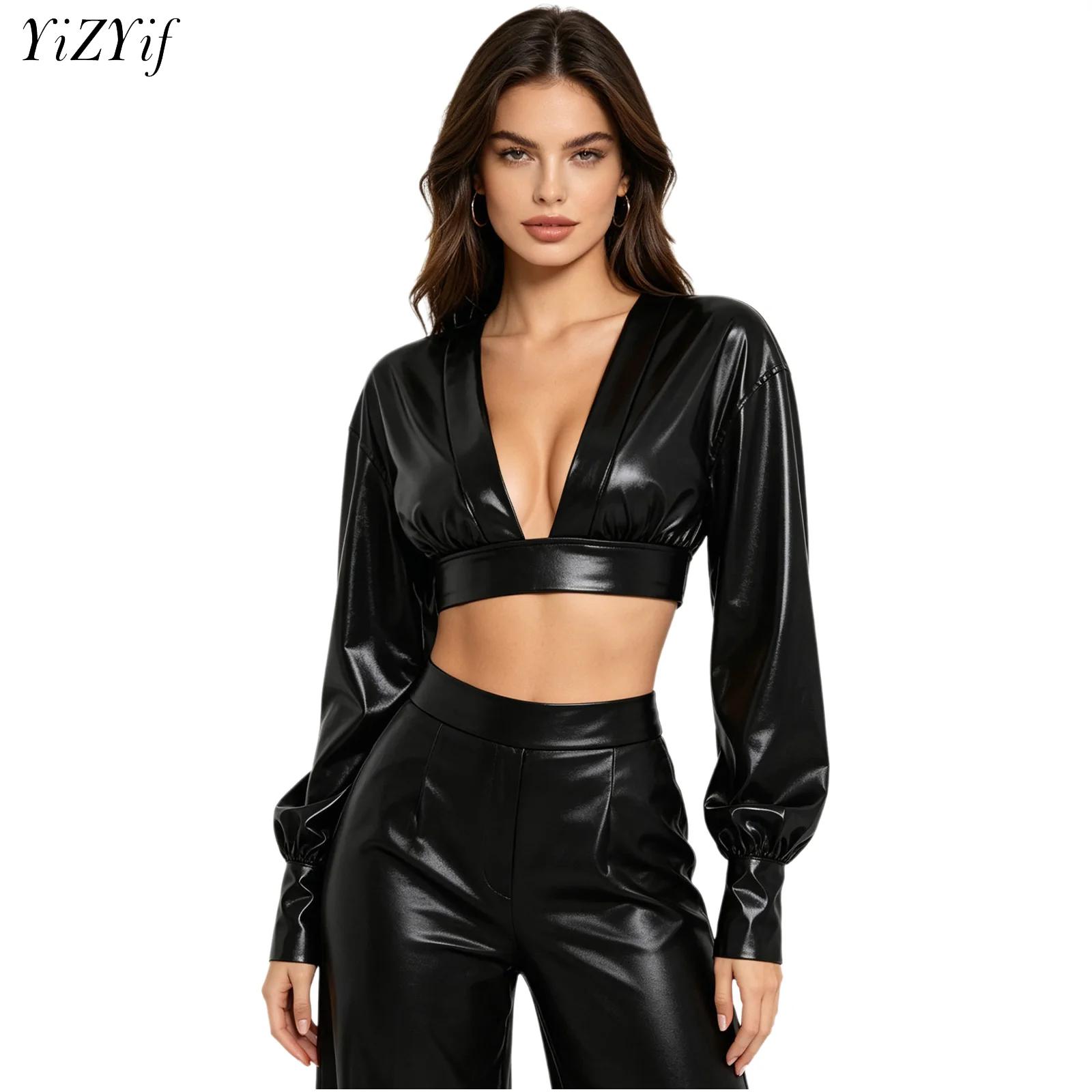 Womens Y2K Metallic Shiny Hip  - Women'S Fashion Tops recensione e prezzo
