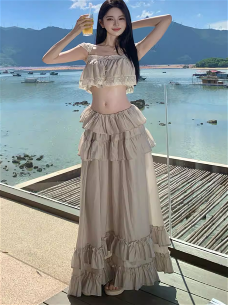 2 Pieces Seaside Beach Photo D - Maxi Dress Boho recensione e prezzo